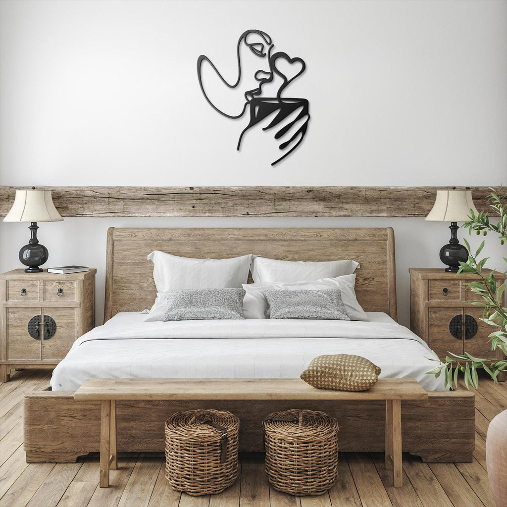 Coffee Metal Wall Art, Minimalist Woman Line Art, Kitchen Decor