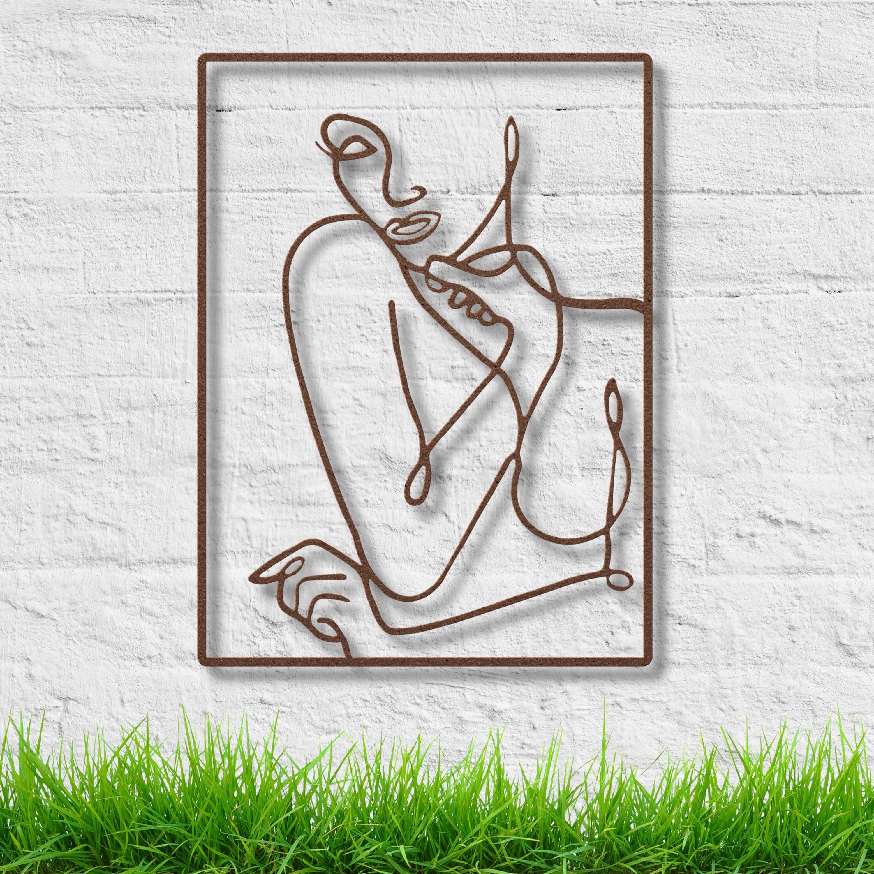 Minimalist Metal Woman Line Art, Abstract Female Figure, Modern Home Decor