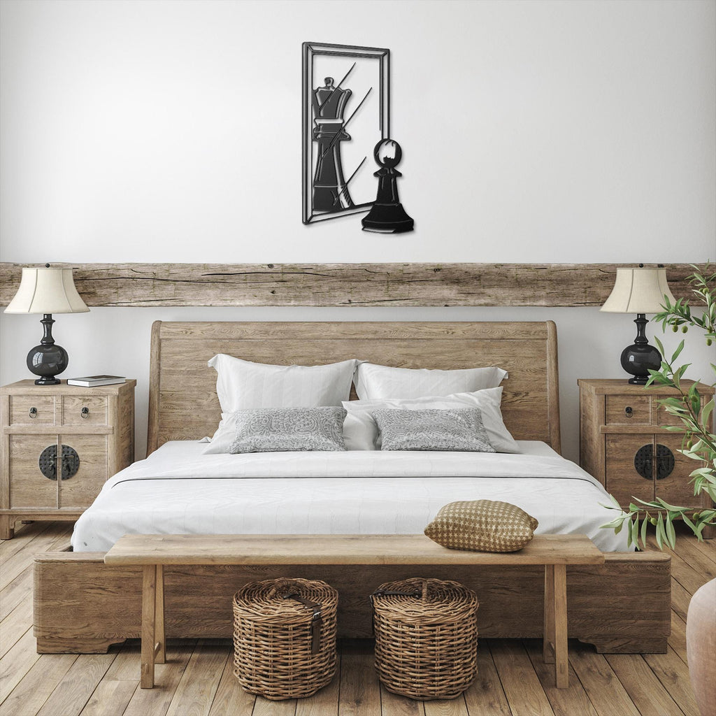 Motivational Chess Wall Art – Pawn Mirror Reflection Metal Chess Decor