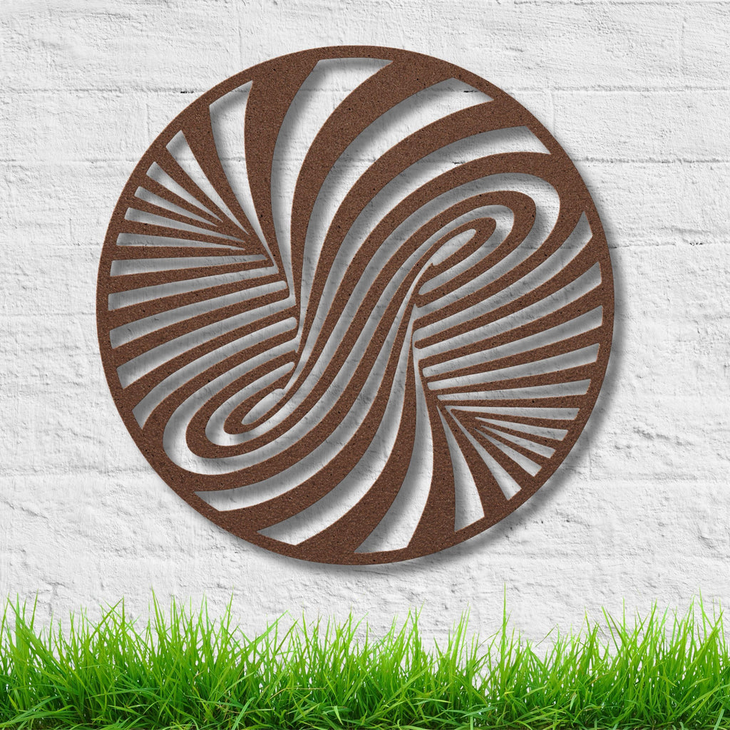Abstract Swirl Metal Wall Art, Optical Illusion Sign, Black and White Spiral Decor, Geometric Modern Wall Hanging, Unique Housewarming Gift