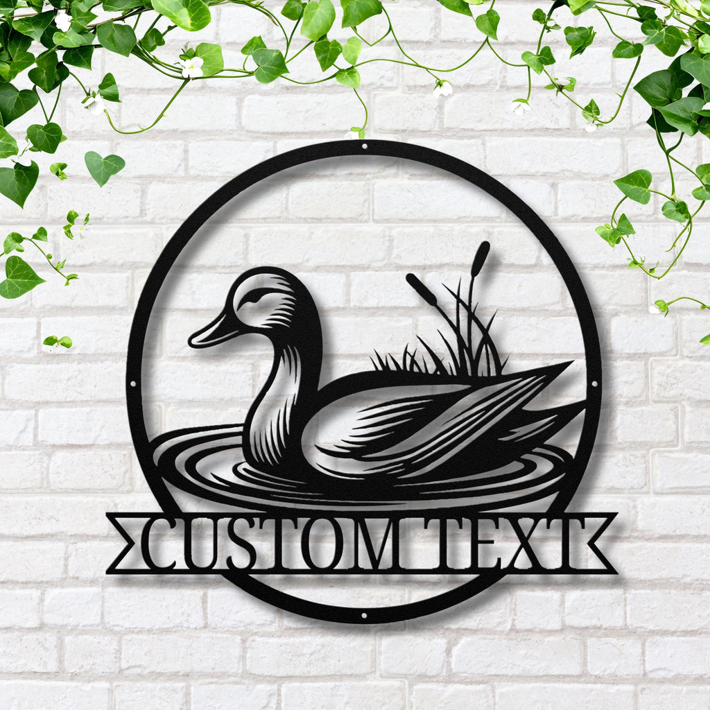 Personalized Duck Sign | Custom Metal Sign for Hunting Lodge & Rustic Lake House Gift
