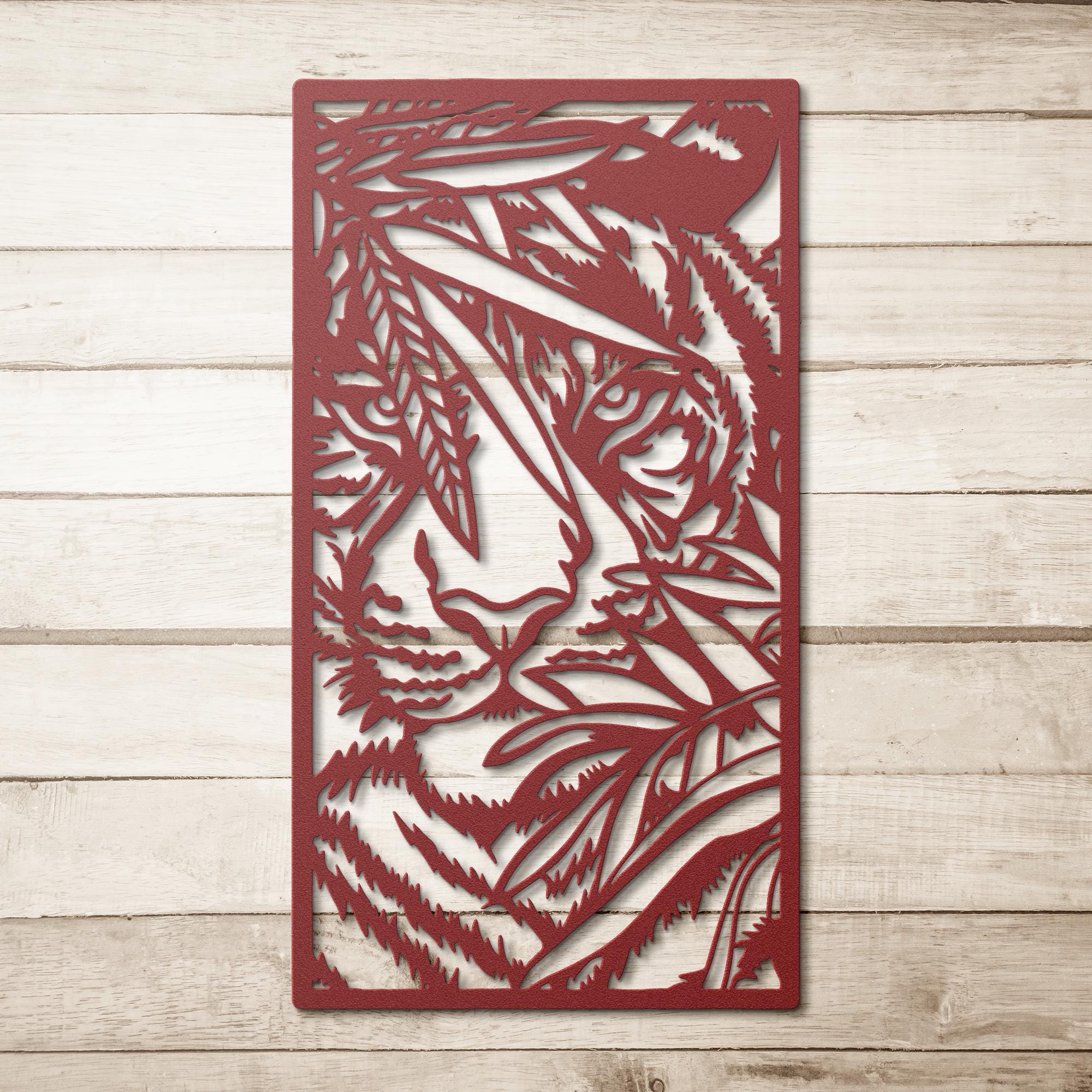 Tiger Jungle Metal Art - Exotic Wildlife Wall Decor | Durable Steel Sign
