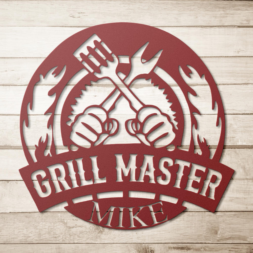 Personalized Grill Sign - Custom BBQ Pit Master Gift | Outdoor Kitchen Decor