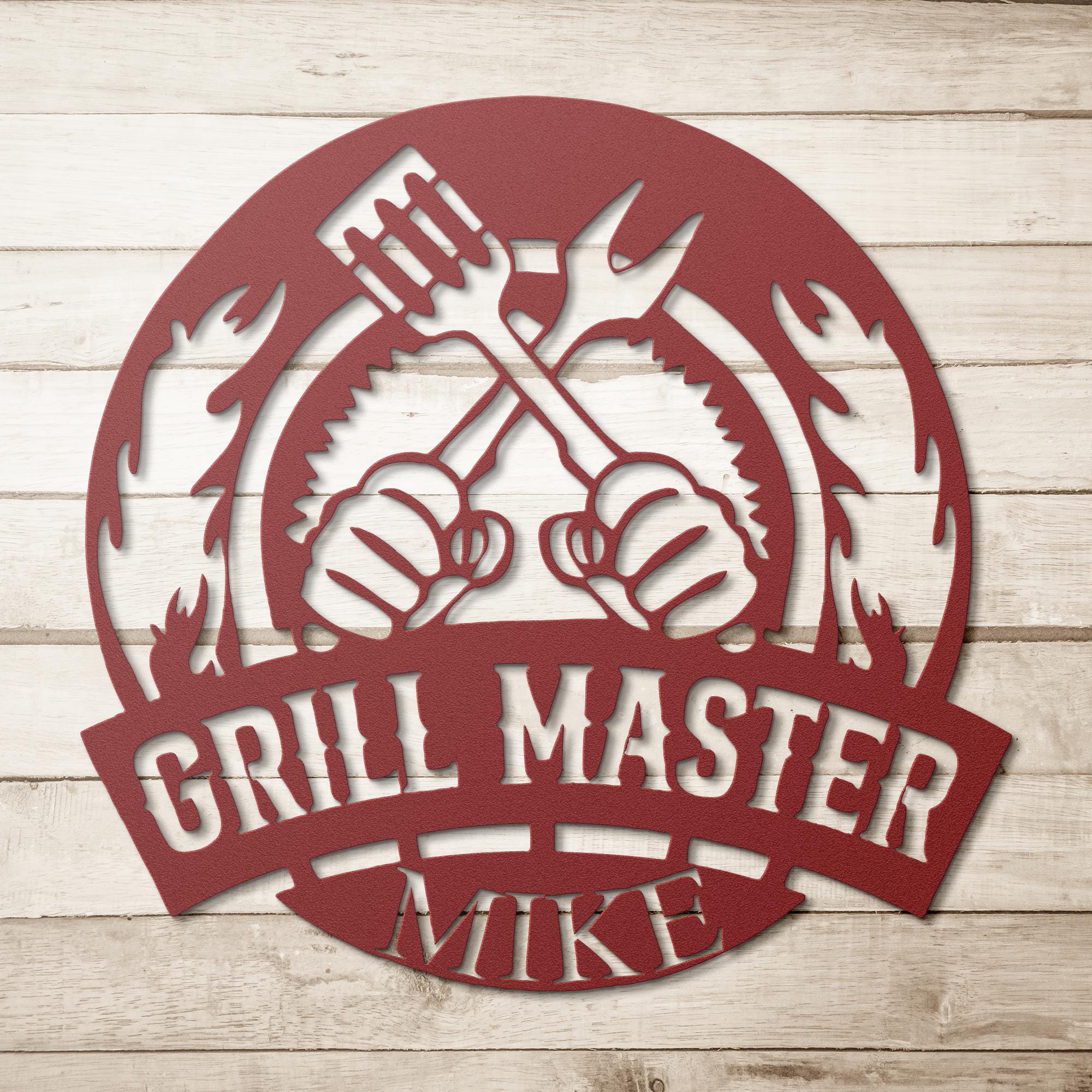 Personalized Grill Sign - Custom BBQ Pit Master Gift | Outdoor Kitchen Decor
