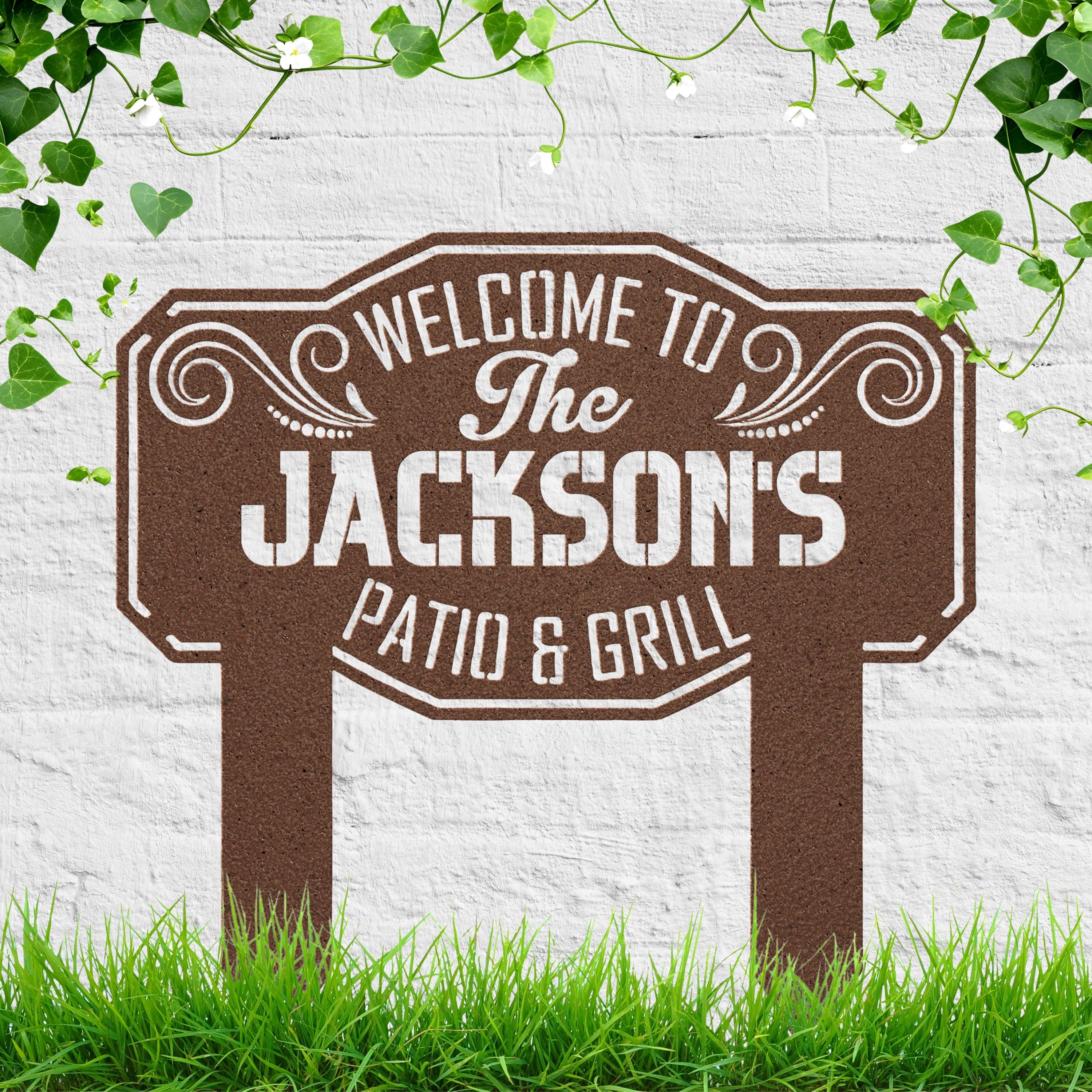 Personalized Patio Sign - Custom Backyard Barbecue Sign | Durable Steel Plaque