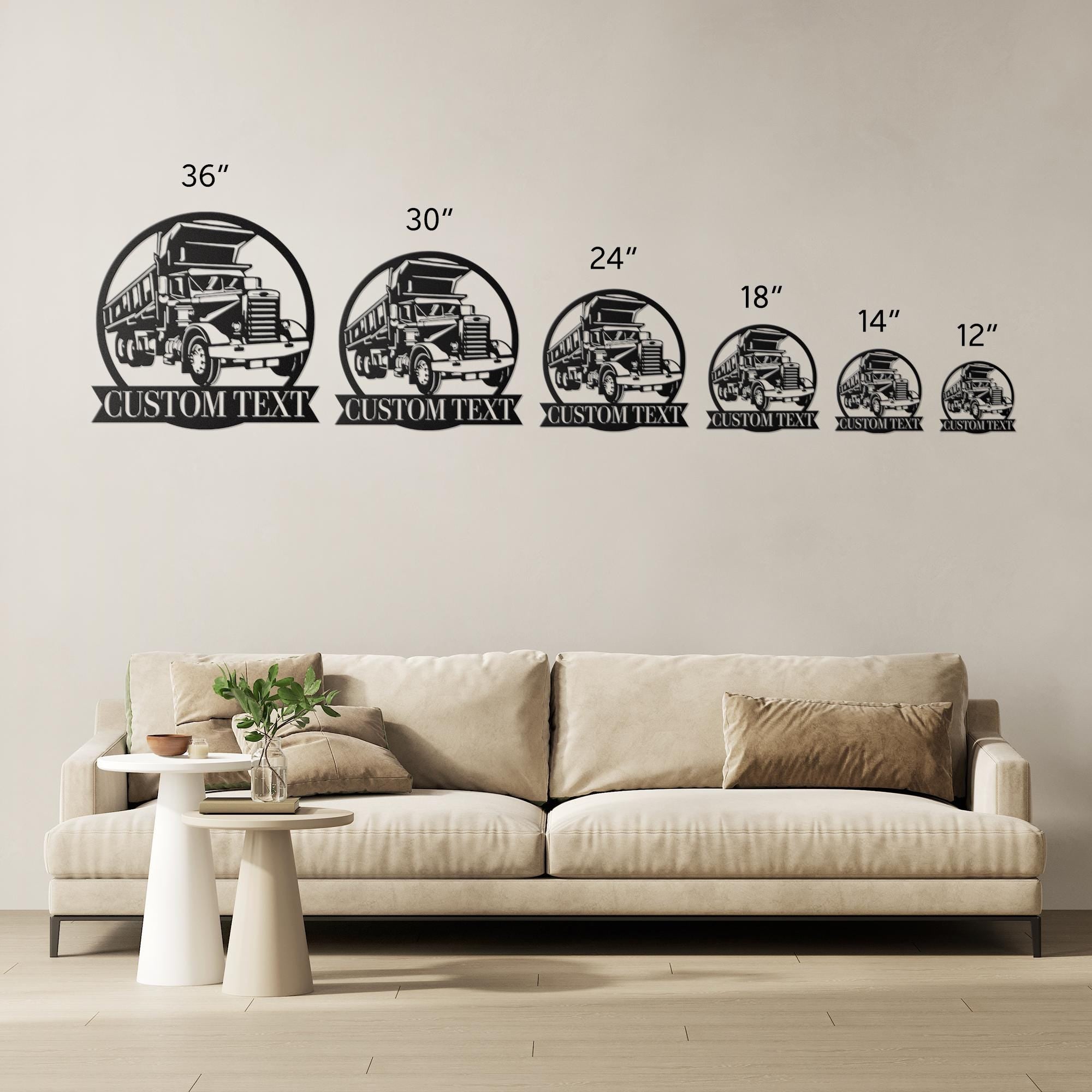 Personalized Dump Truck Sign - Custom Metal Sign | Business Name Wall Art