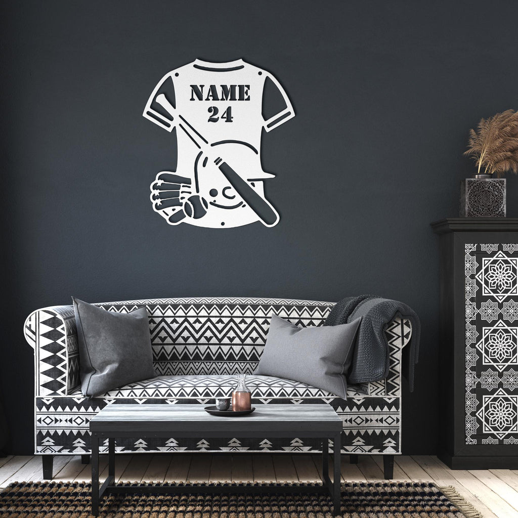 Personalized Baseball Jersey Sign - Custom Metal Wall Art | Player Name & Number