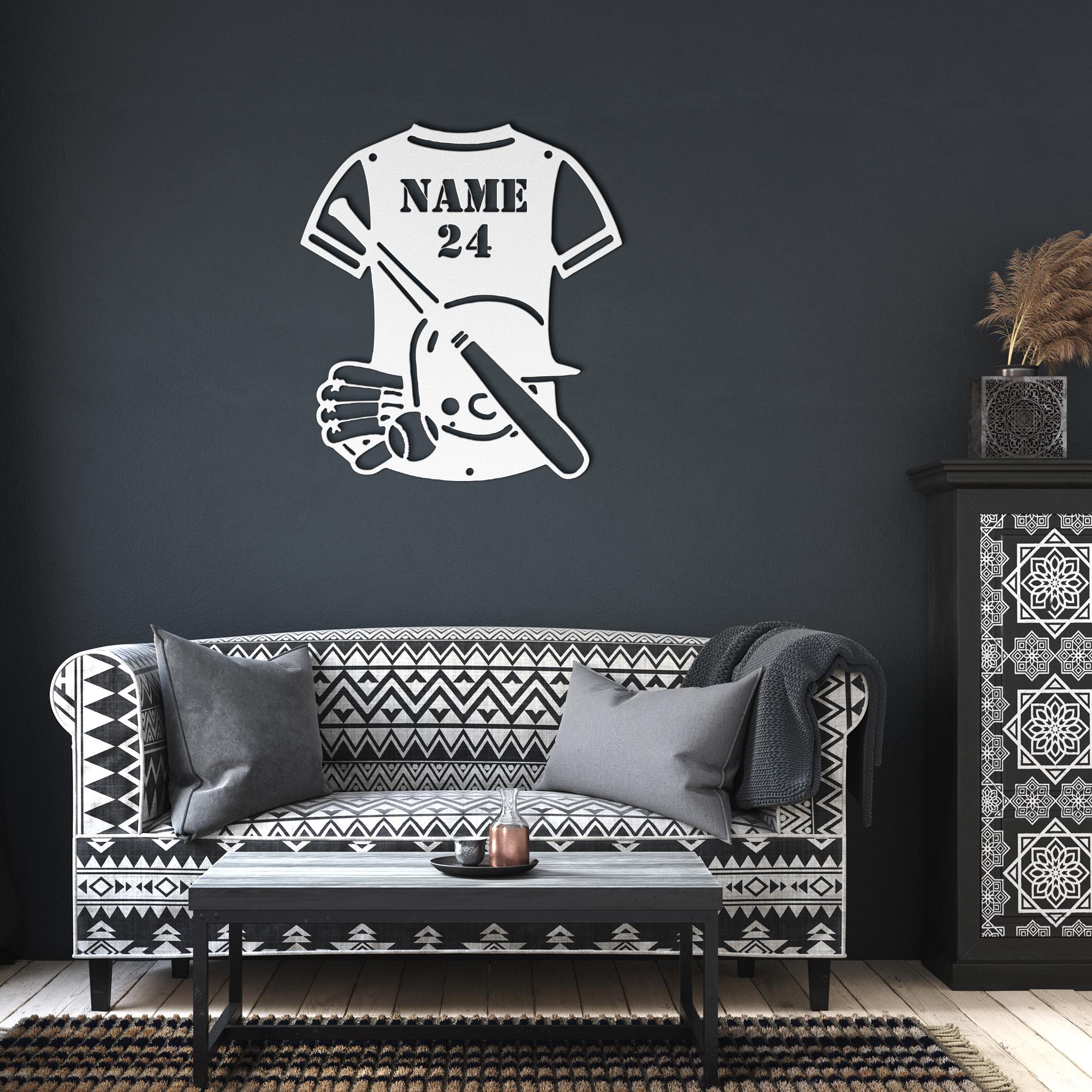 Personalized Baseball Jersey Sign - Custom Metal Wall Art | Player Name & Number