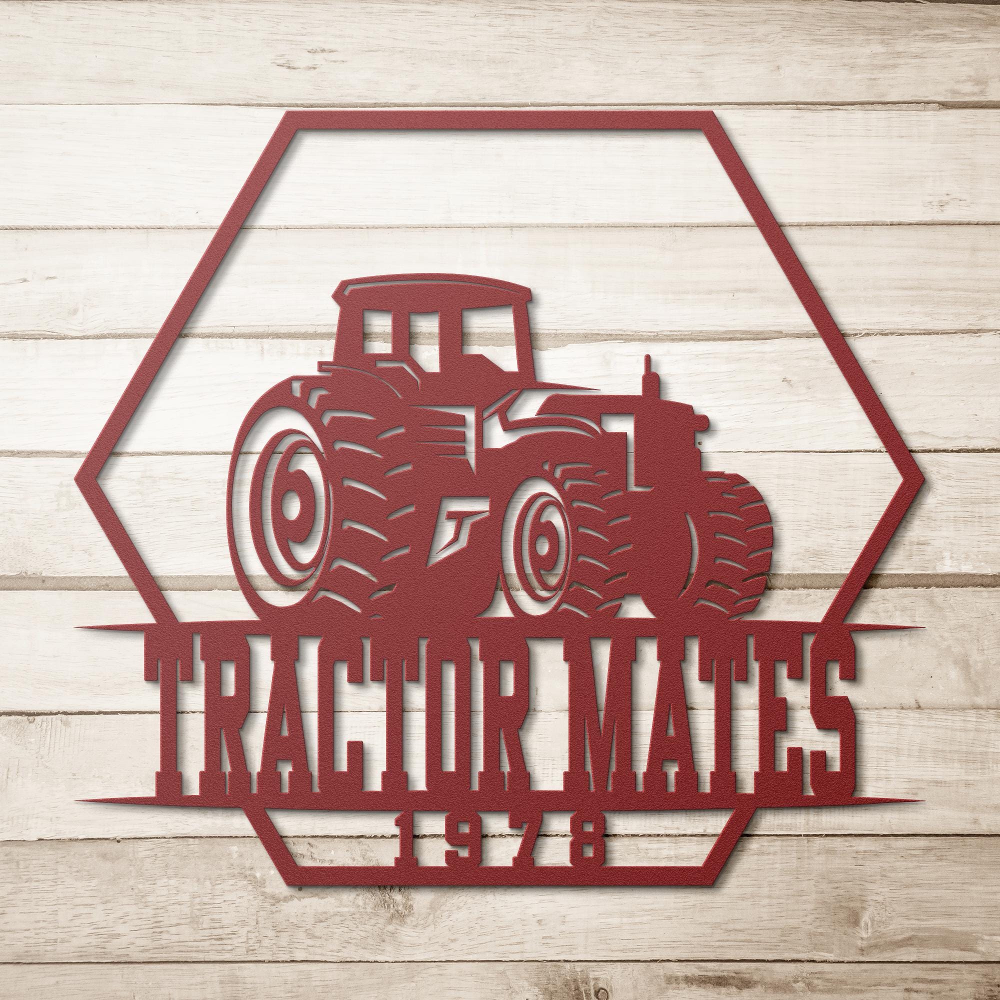 Custom Tractor Metal Farm Sign: Personalized Farmhouse Decor