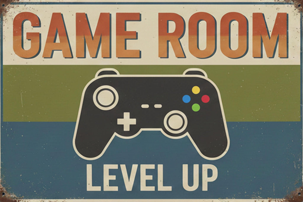 Game Room Metal Sign, Level Up Wall Decor, Gamer Gift, Video Game Room Art