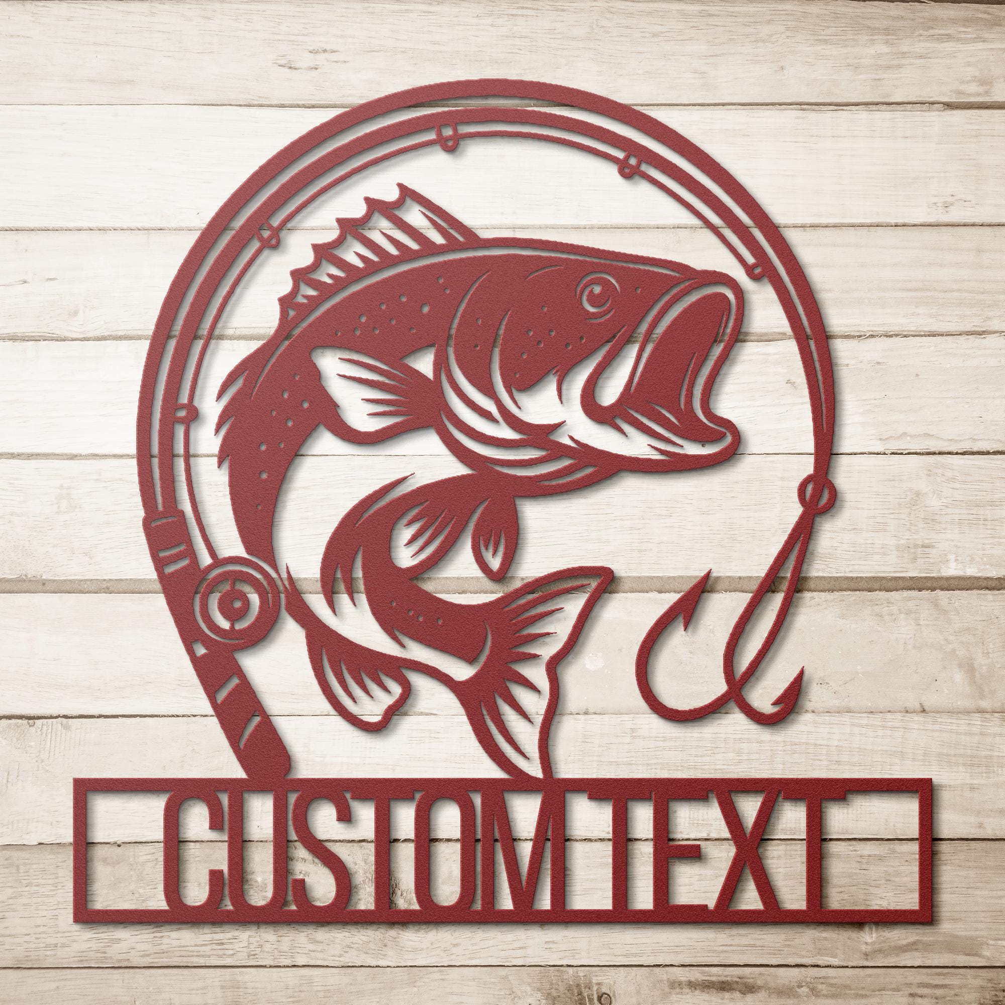 Personalized Bass Fishing Metal Sign, Custom Fisherman Gift, Outdoors Metal Decor, Cabin Man Cave Wall Art, Largemouth Bass