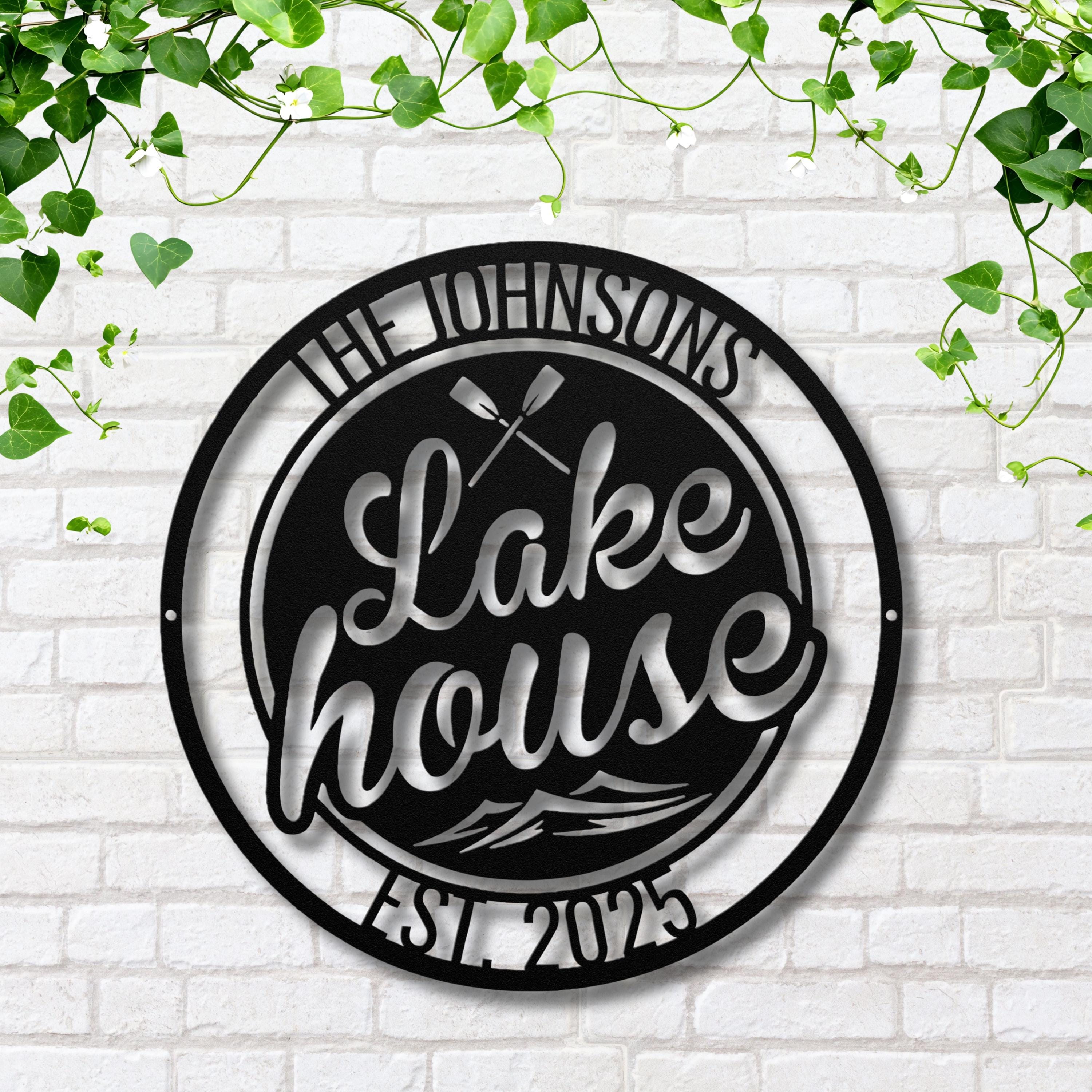 Custom Lake House Metal Sign | Personalized Family Name, Est. Year