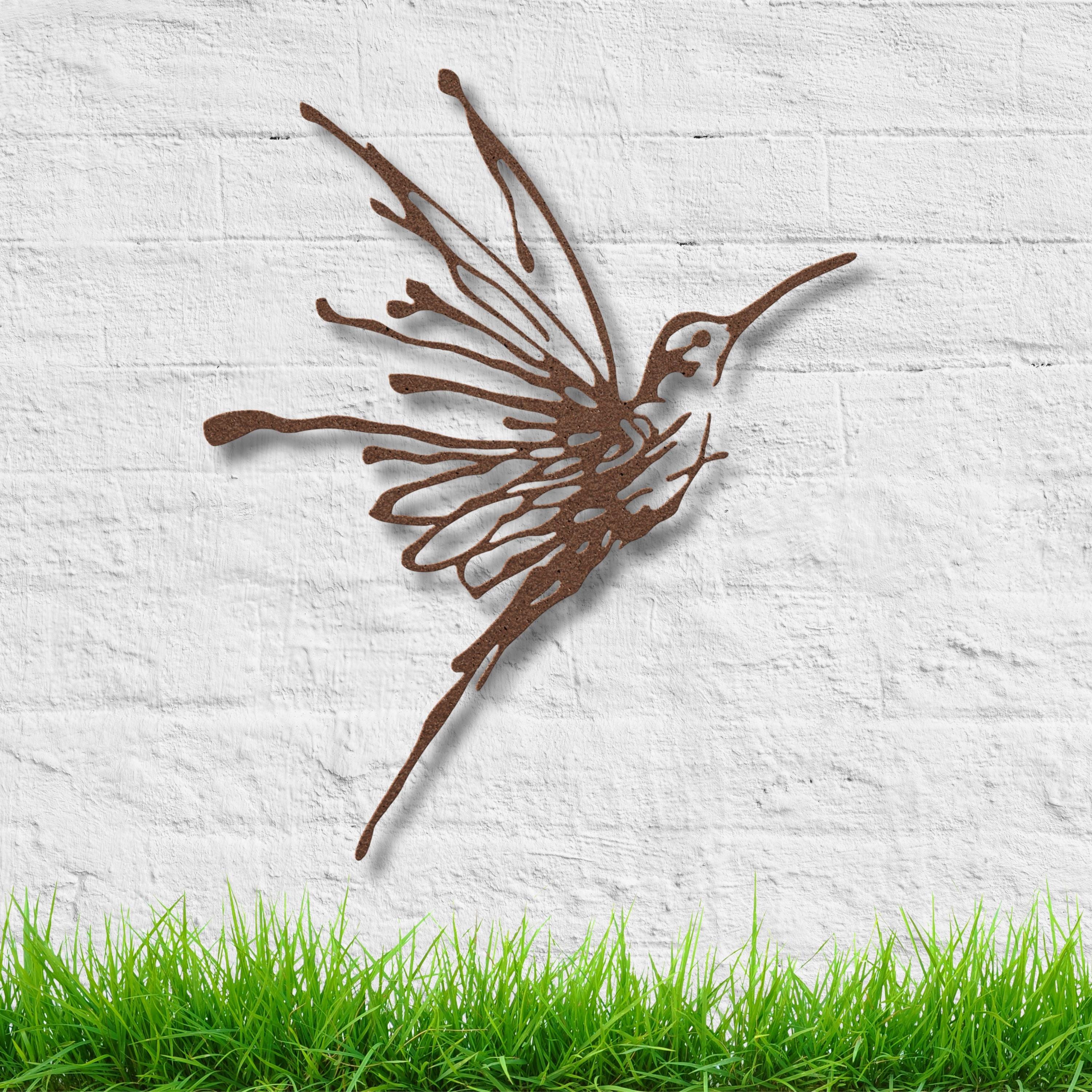 Hummingbird Metal Wall Art, Bird Silhouette Sign, Garden Decor, Nature Lover Gift, Minimalist Bird Art