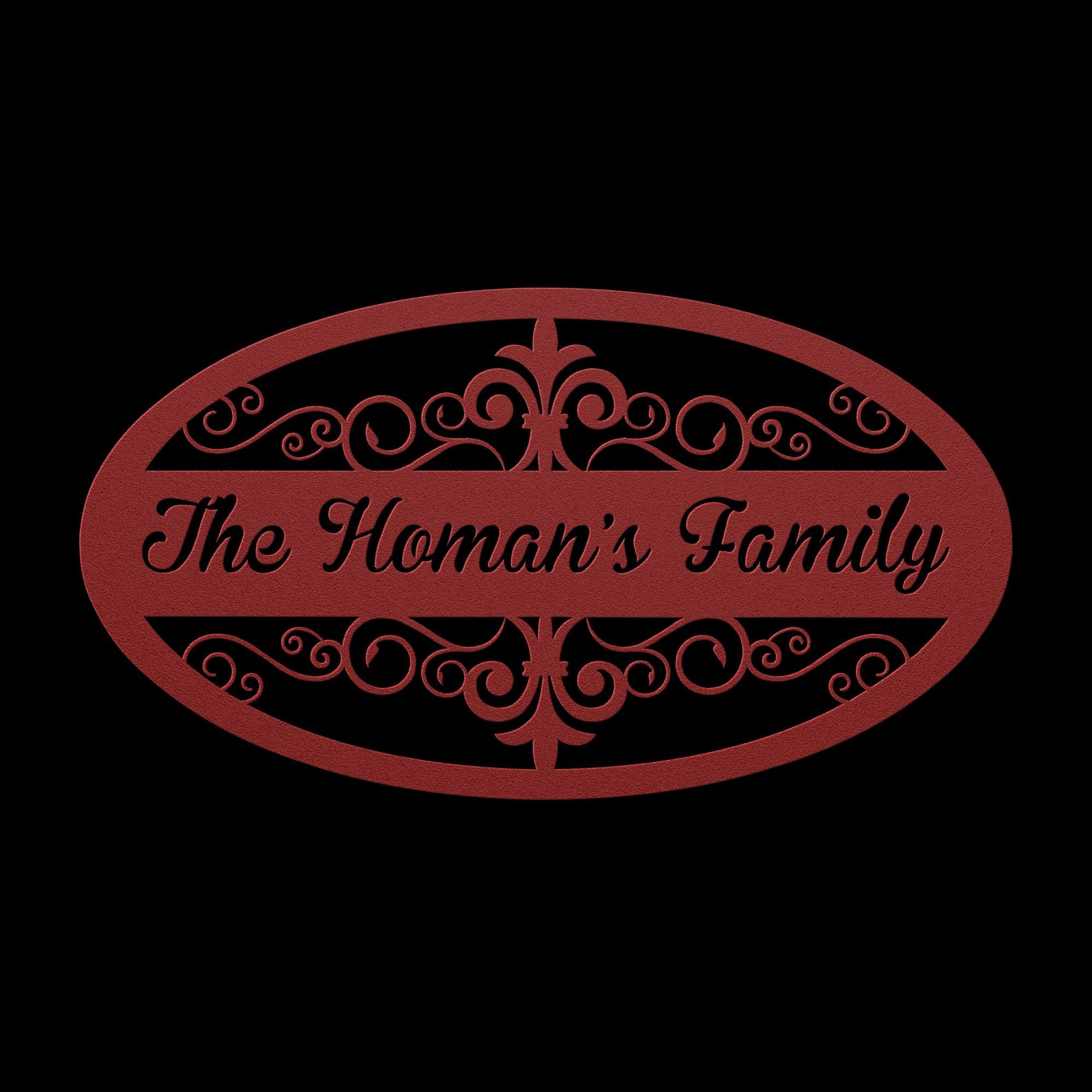 Custom Family Name Metal Sign: Housewarming Gift