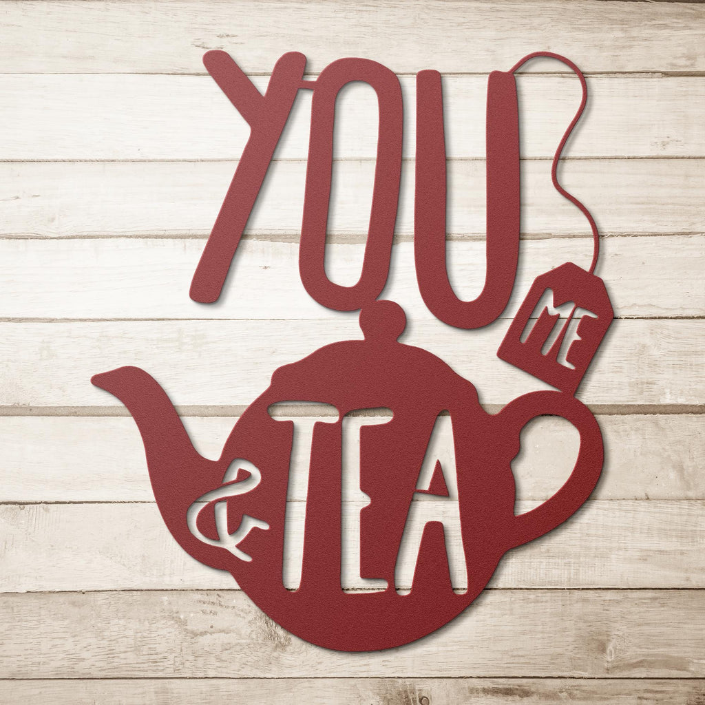 Metal Tea Sign – Cozy Beverage Art | Teapot Silhouette Kitchen Wall Art