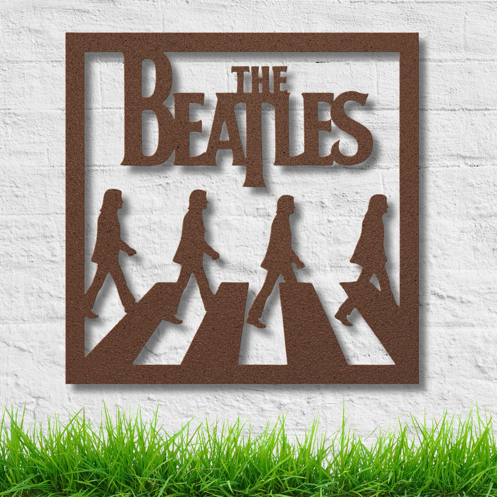 Beatles Abbey Road Art - Die Cut Silhouette Metal Wall Art for Music Room