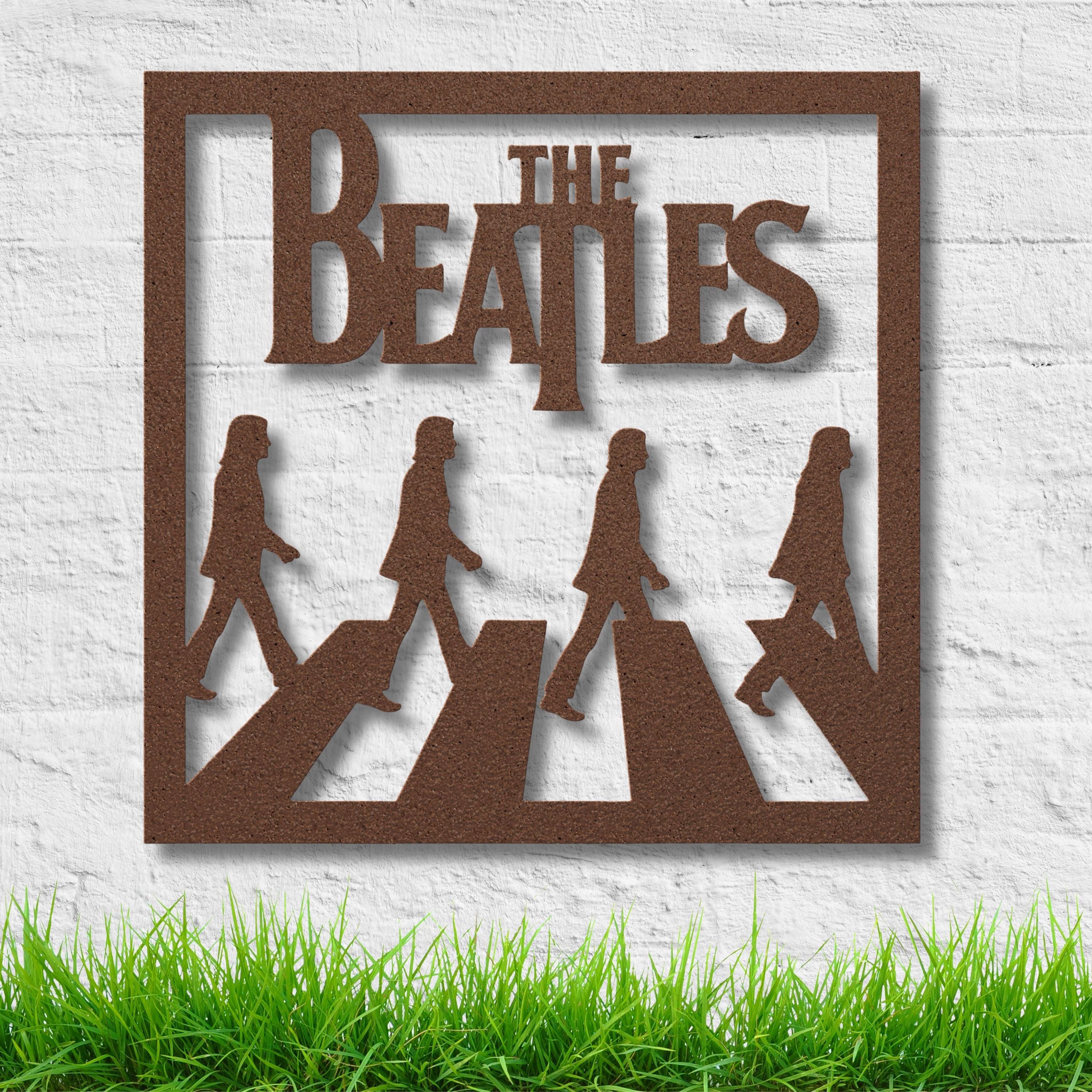 Beatles Abbey Road Art - Die Cut Silhouette Metal Wall Art for Music Room
