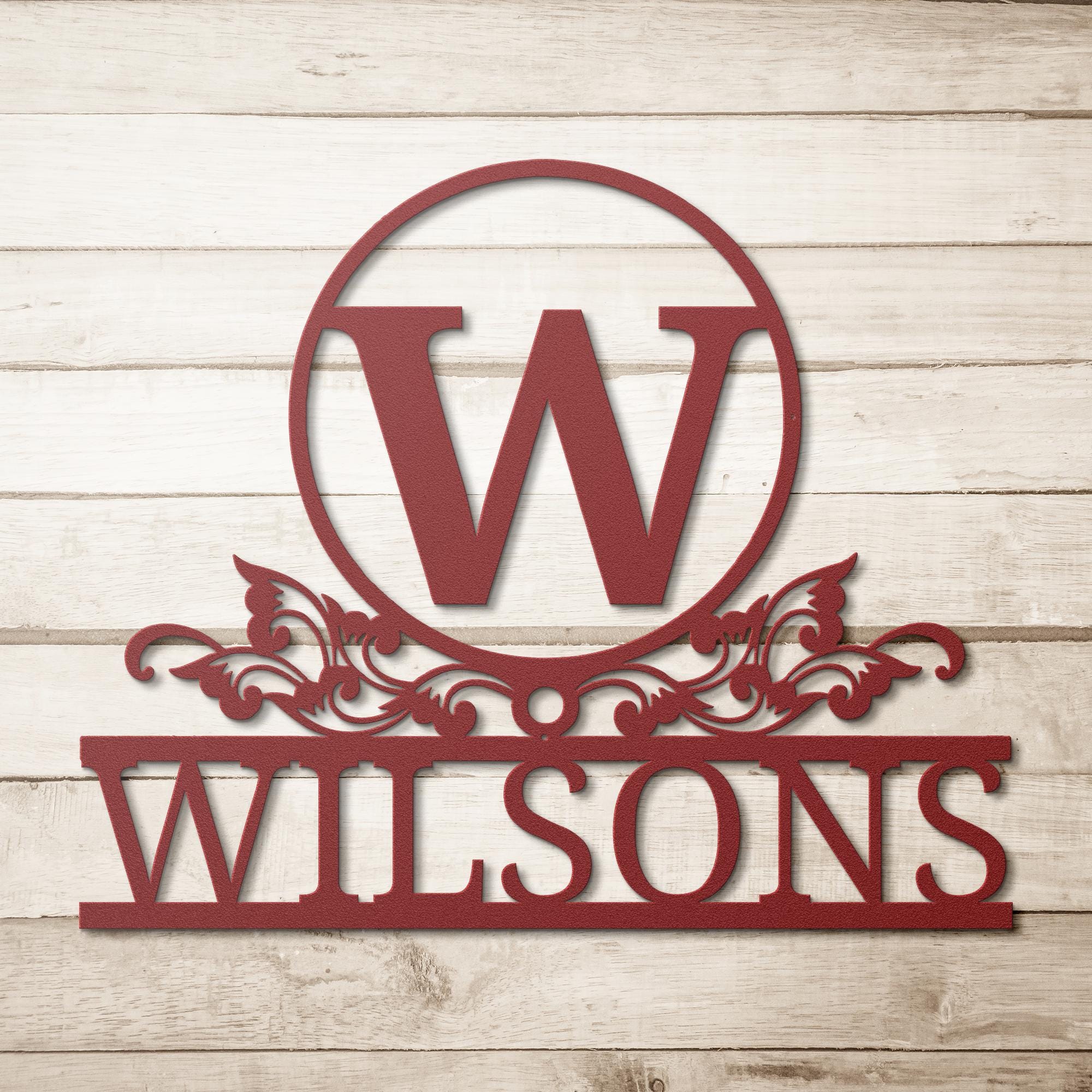 Custom Metal Sign - Personalized Name Plaque With Elegant Scrollwork Decor