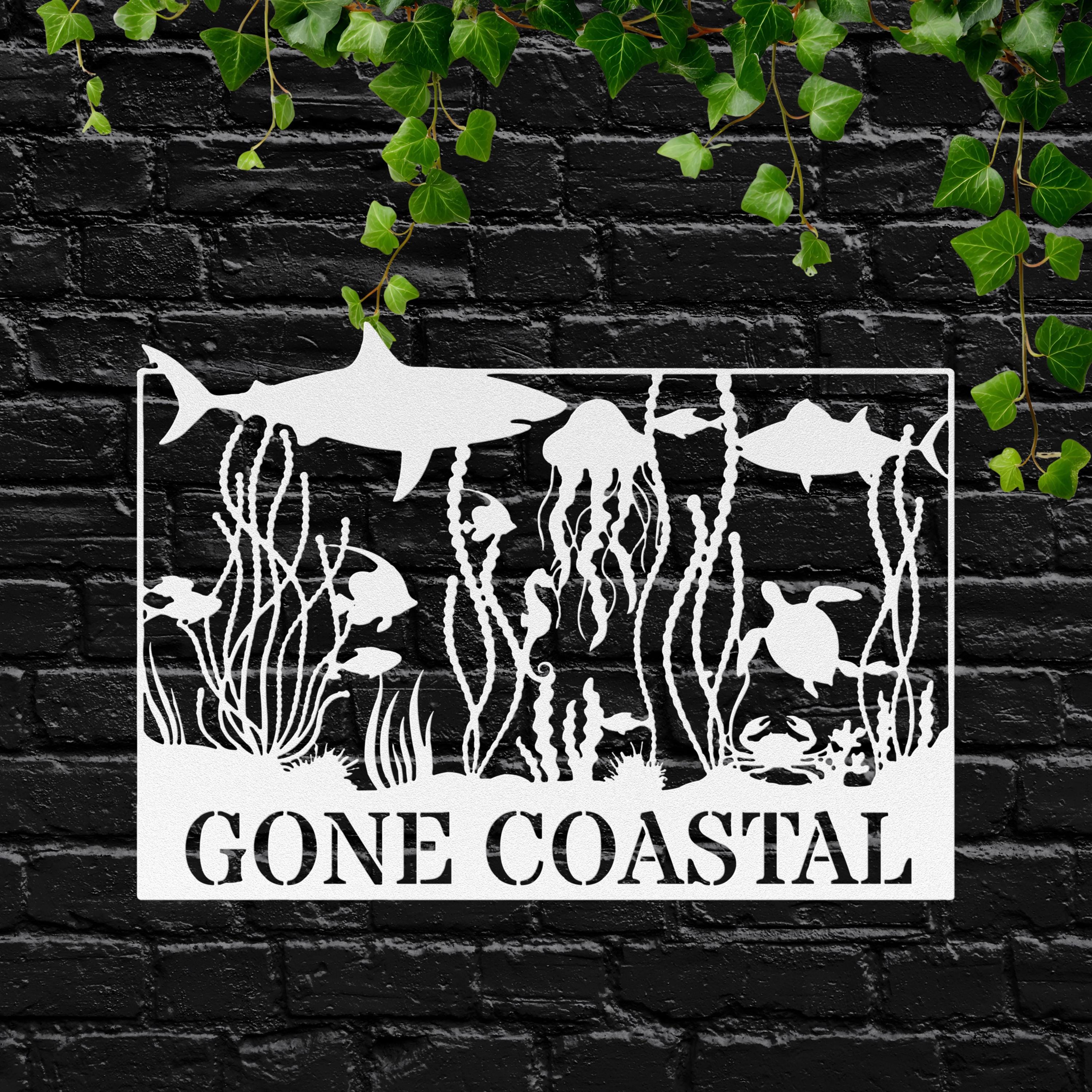 Personalized Metal Sign - Coastal Wall Art | Marine Life Decor With Sea Turtle & Shark