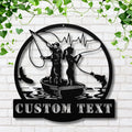 Personalized Fishing Sign | Custom Metal Die Cut Lake Cabin Decor Anniversary Gift