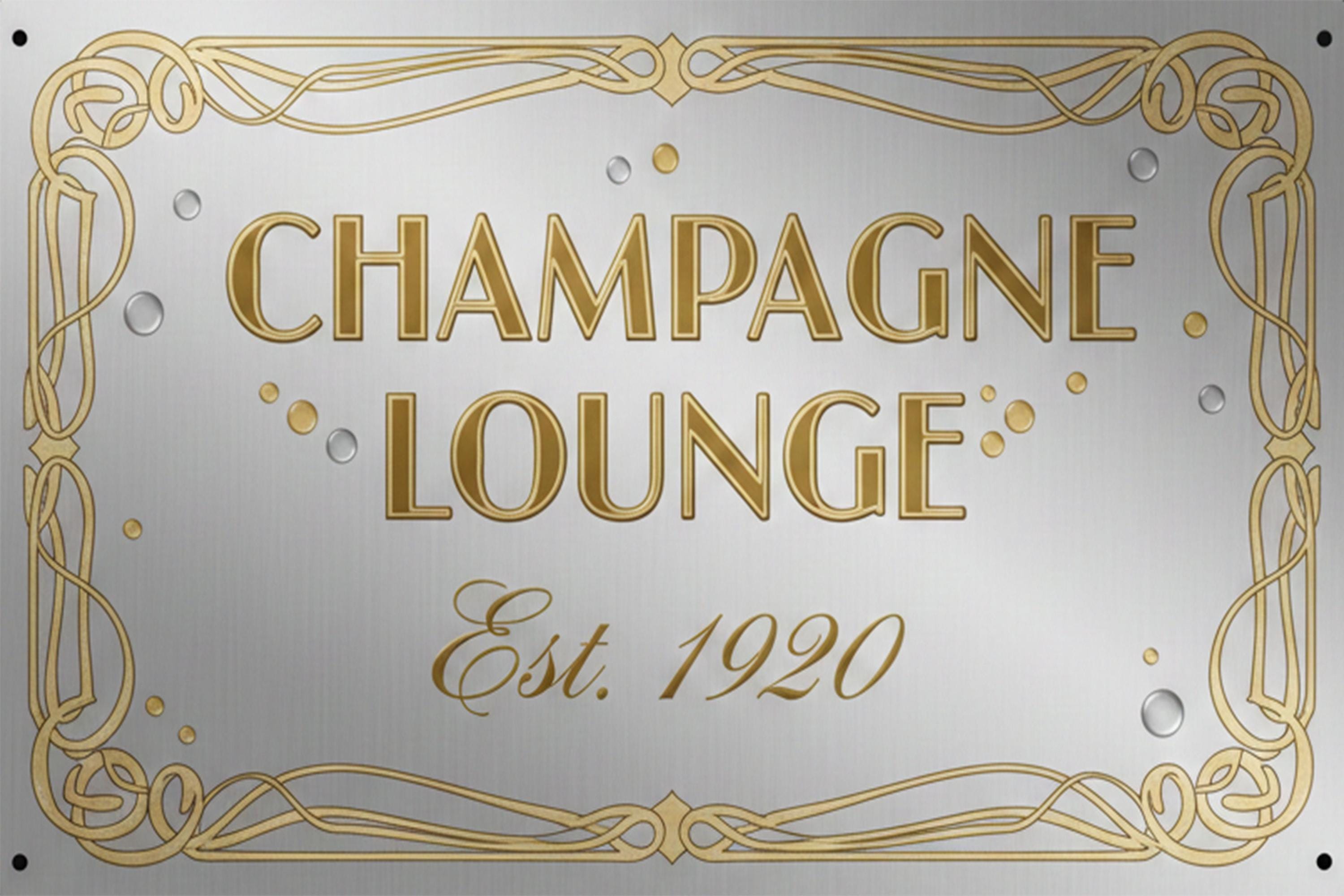 Art Deco Champagne Lounge Metal Sign, Vintage Bar Decor, Elegant Home Bar Plaque, Roaring Twenties Speakeasy Wall Art