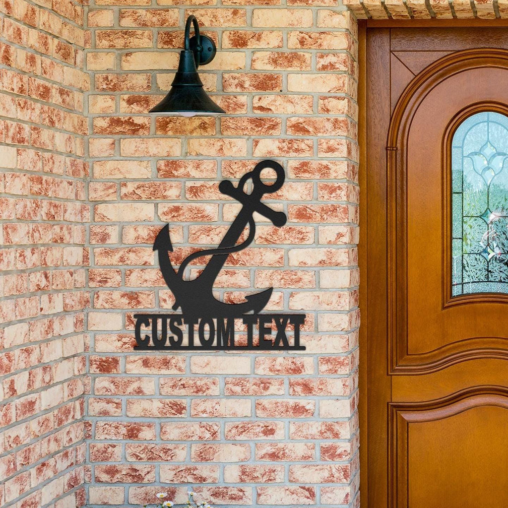 Custom Metal Anchor Sign, Nautical Coastal Decor