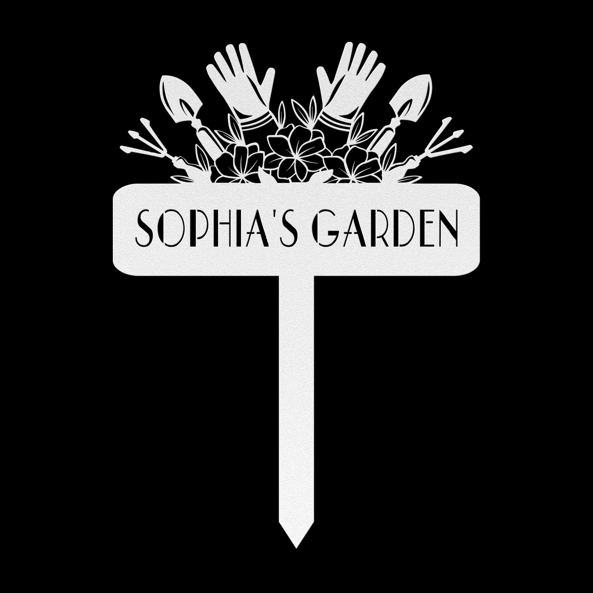 Custom Metal Garden Sign: Personalized Garden Decor with Tools