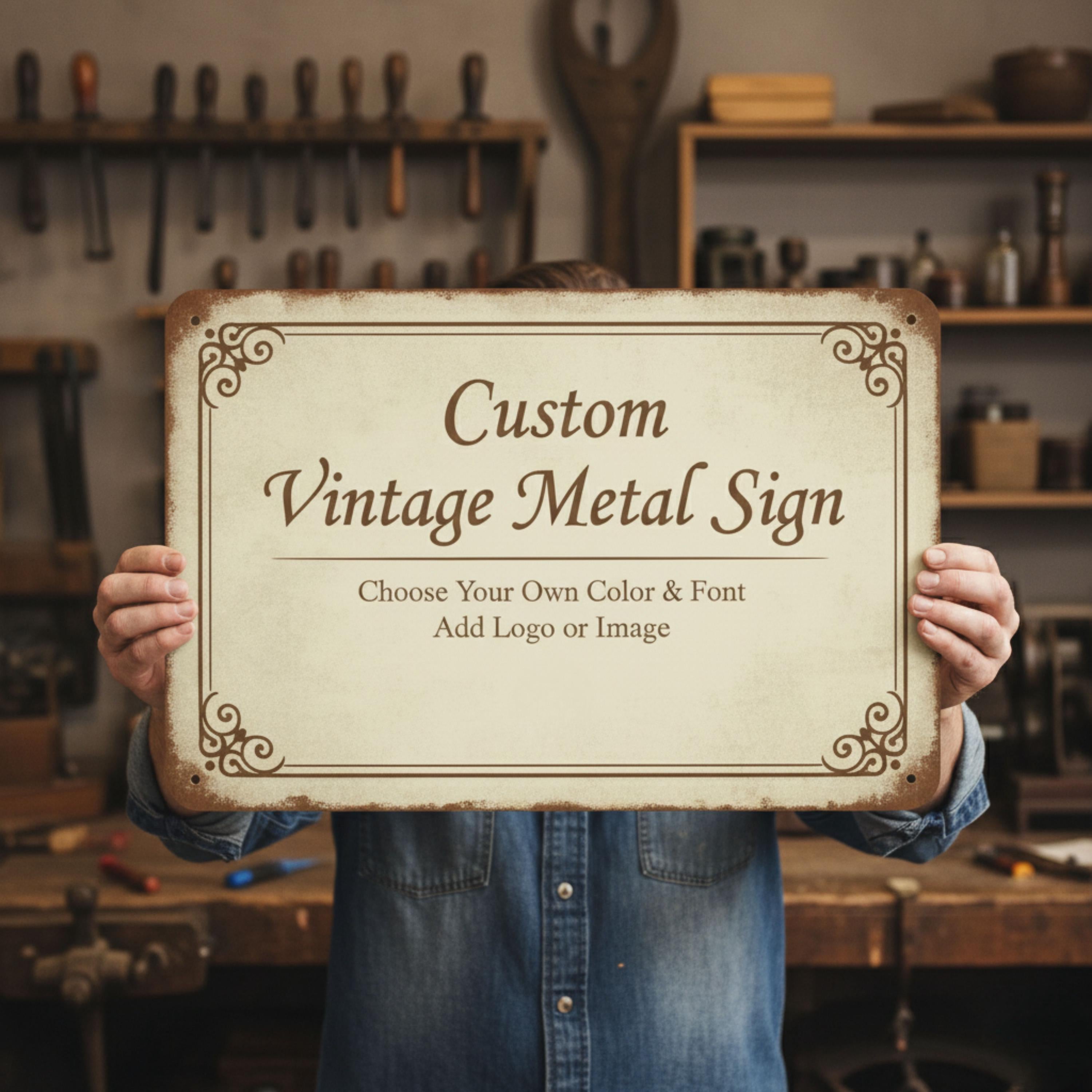 Vintage Custom Metal Sign - Rustic Farmhouse Wall Decor - Personalized Gift
