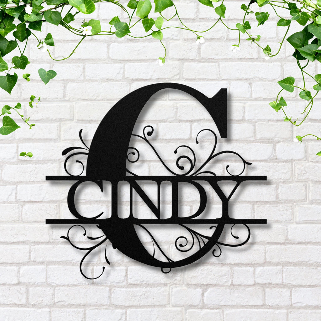 Personalized Split Letter Metal Sign, Custom Monogram, Housewarming Gift