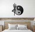 Yoga Pose Yin Yang Metal Wall Art, Meditation Decor