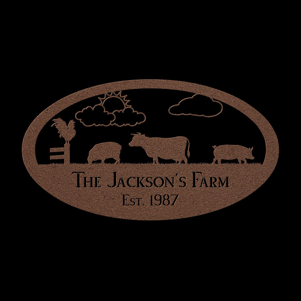 Custom Farm Metal Sign: Personalized Livestock Wall Art