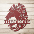 Personalized Horse Head Metal Sign, Equestrian Name Plaque