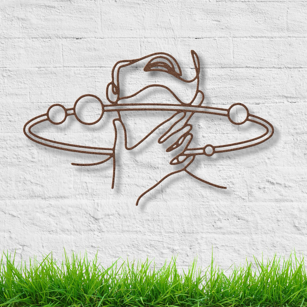 Cosmic Head Line Art Metal Sign | Minimalist Galaxy Face Decor | Abstract Saturn Ring Silhouette | Unique Spiritual Gift