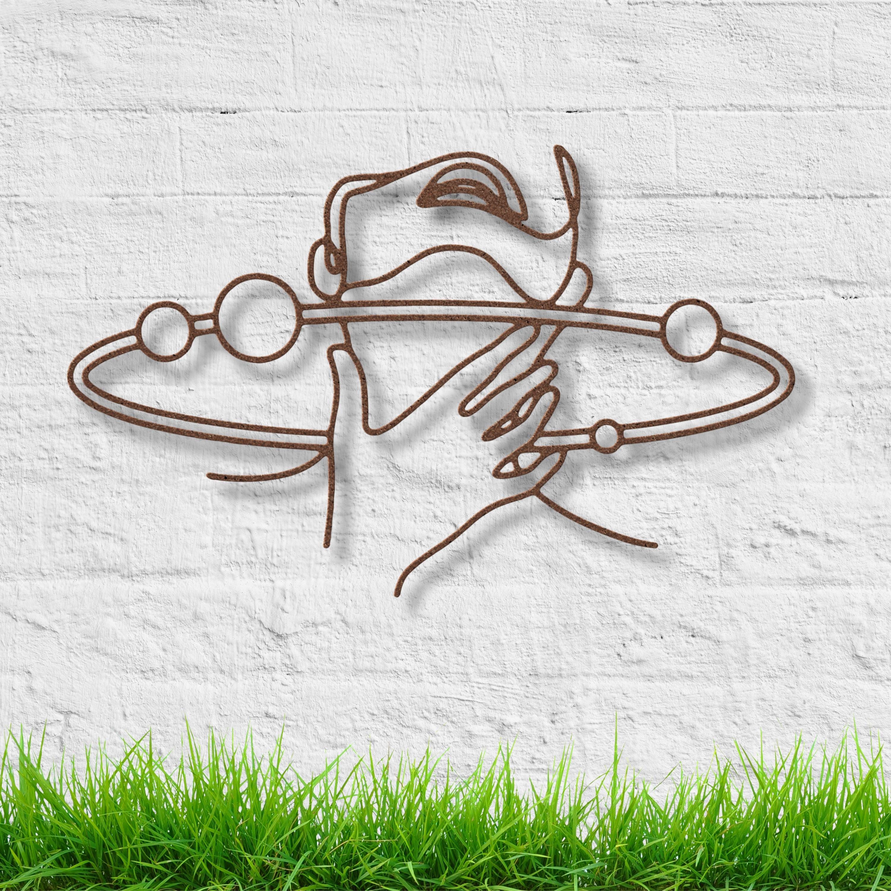 Cosmic Head Line Art Metal Sign | Minimalist Galaxy Face Decor | Abstract Saturn Ring Silhouette | Unique Spiritual Gift