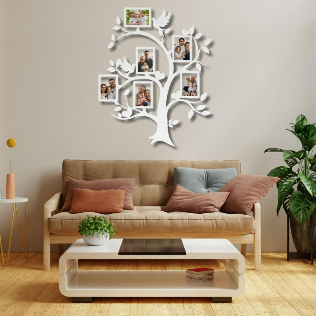 Family Tree Metal Wall Art, Photo Frame Die Cut Sign, Genealogy Gift, Family Decor