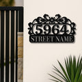 Custom House Number Sign – Ornate Metal Address Plaque | Rustic Curb Appeal Decor