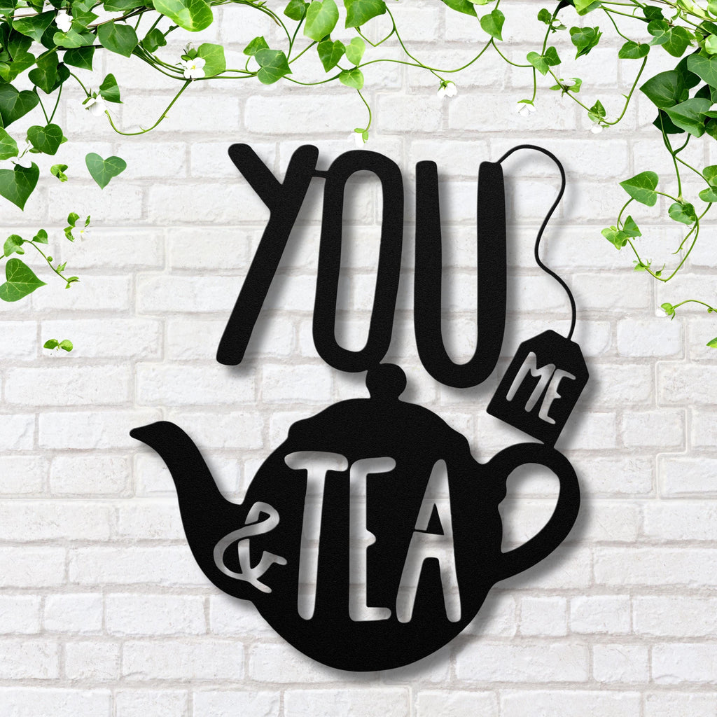 Metal Tea Sign – Cozy Beverage Art | Teapot Silhouette Kitchen Wall Art