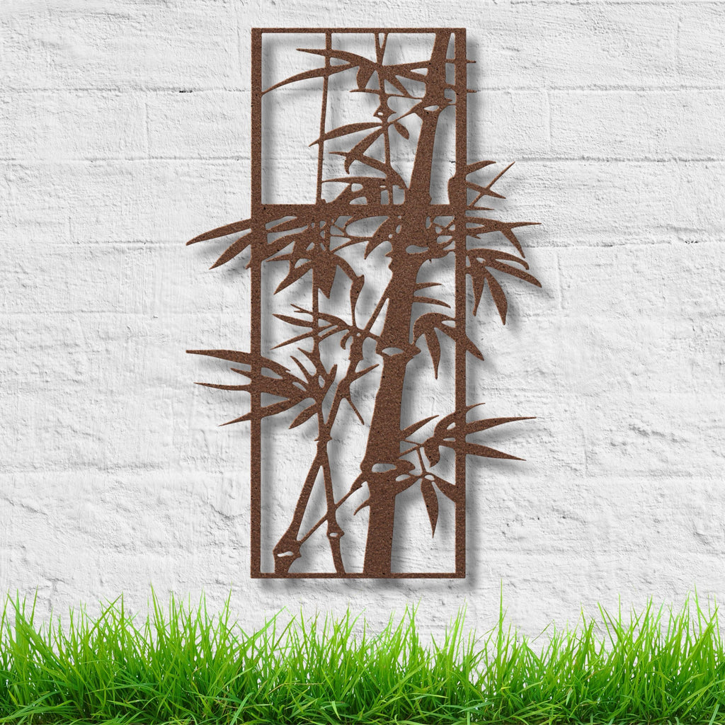Bamboo Metal Wall Art, Zen Garden Decor, Asian Inspired Sign, Tropical Leaf Wall Art