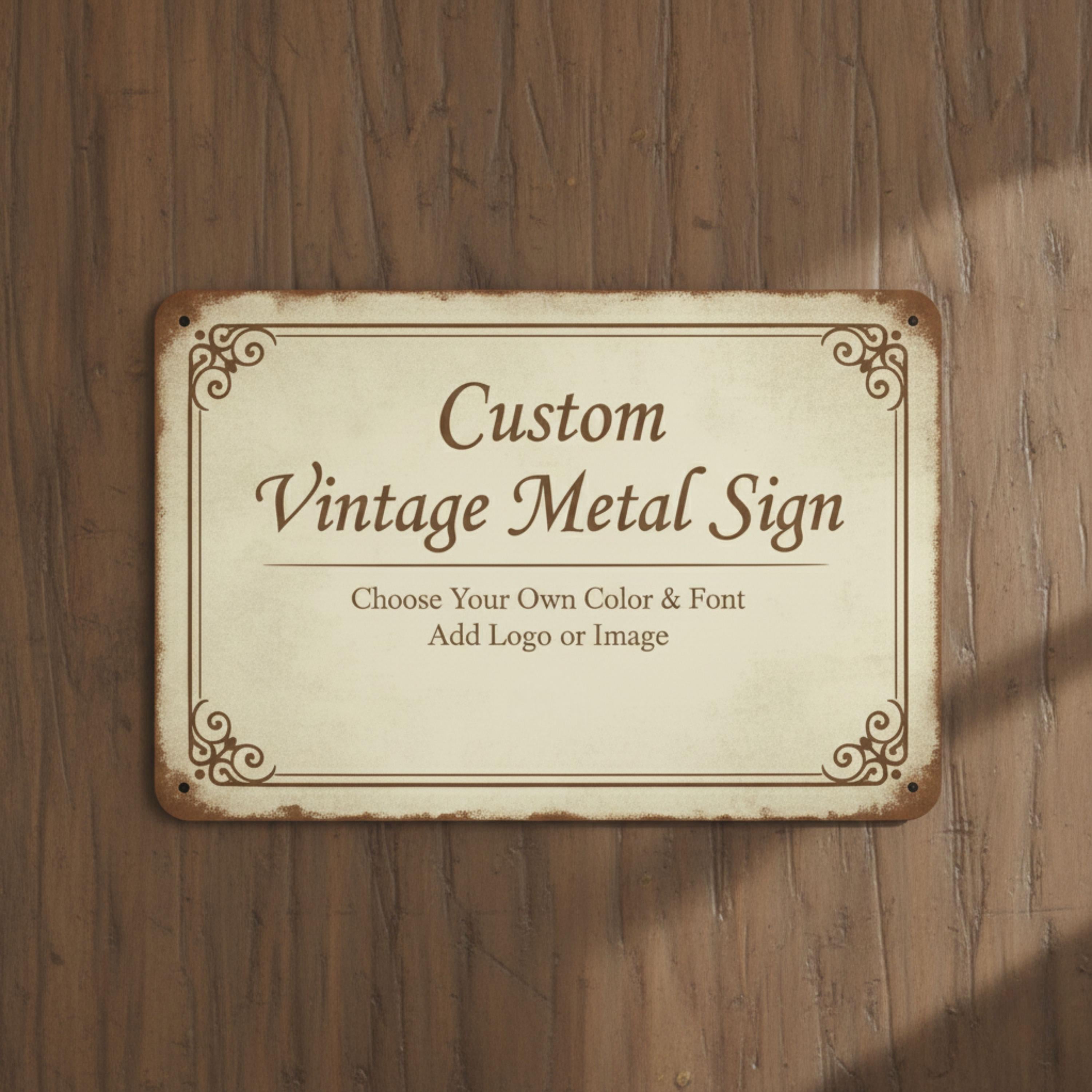 Vintage Custom Metal Sign - Rustic Farmhouse Wall Decor - Personalized Gift