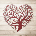 Heart Shaped Tree Metal Wall Art, Tree of Life Die Cut Sign, Bare Branch Nature Decor, Love Symbol Gift