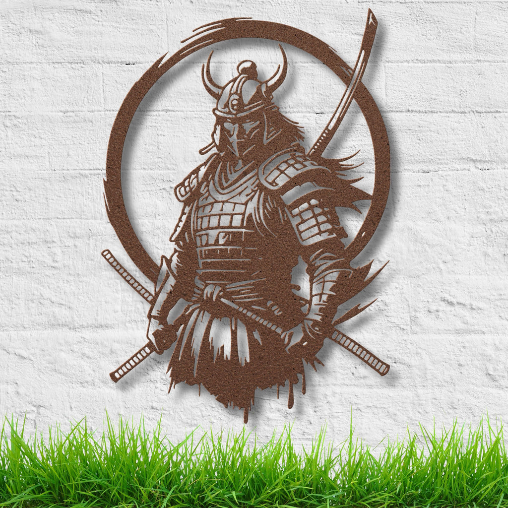 Samurai Metal Wall Art, Japanese Warrior Decor, Bushido Katana Sign, Zen Martial Arts Gift