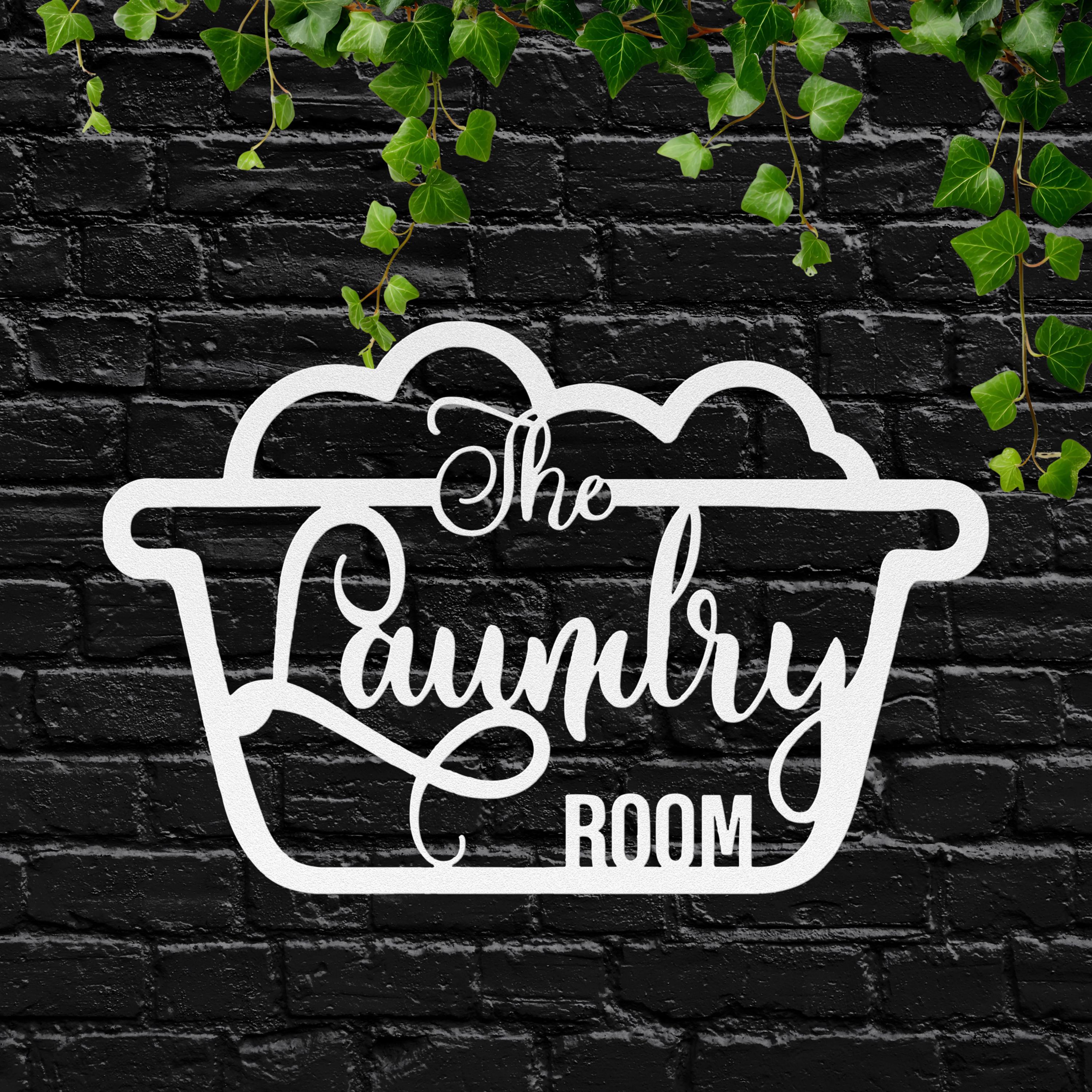 The Laundry Room Metal Sign | Farmhouse Utility Decor | Die Cut Metal Wash House Art | Housewarming Gift for New Home