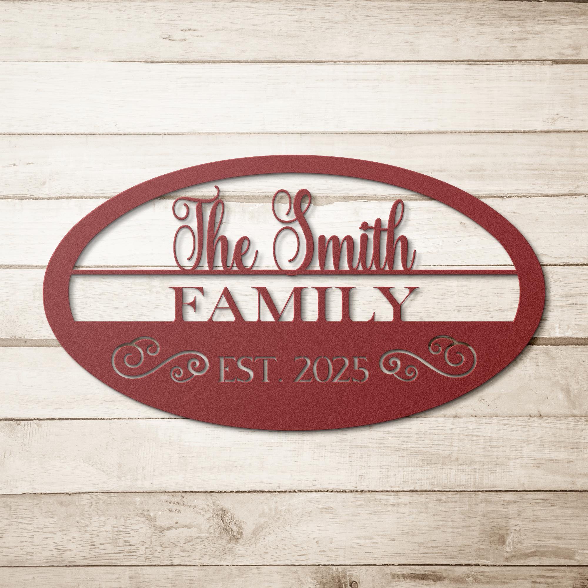Personalized Family Name Metal Sign - Housewarming Gift