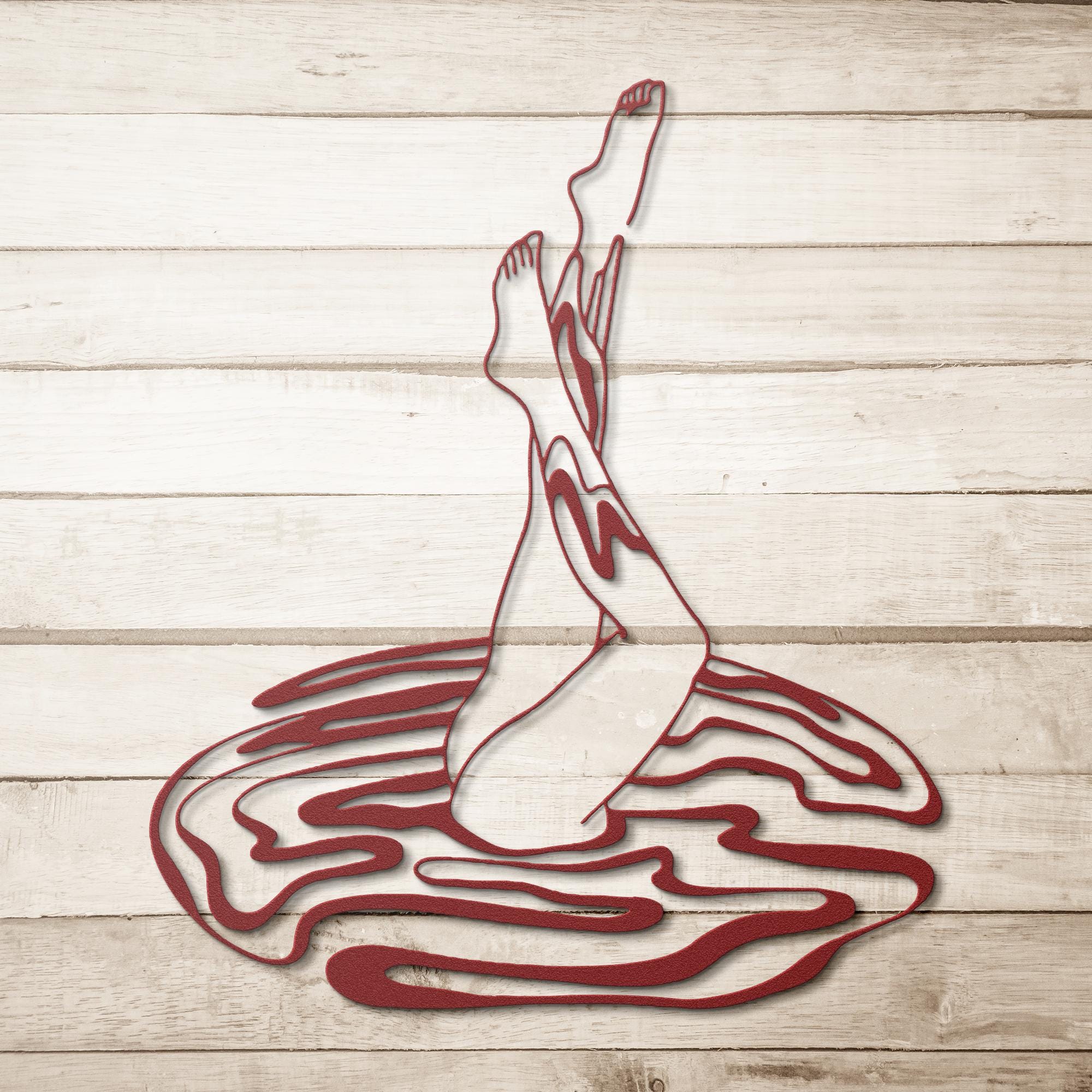 Artistic Pool Legs Metal Wall Art, Minimalist Swimmer Sign, Summer Home Decor, Fun Gift