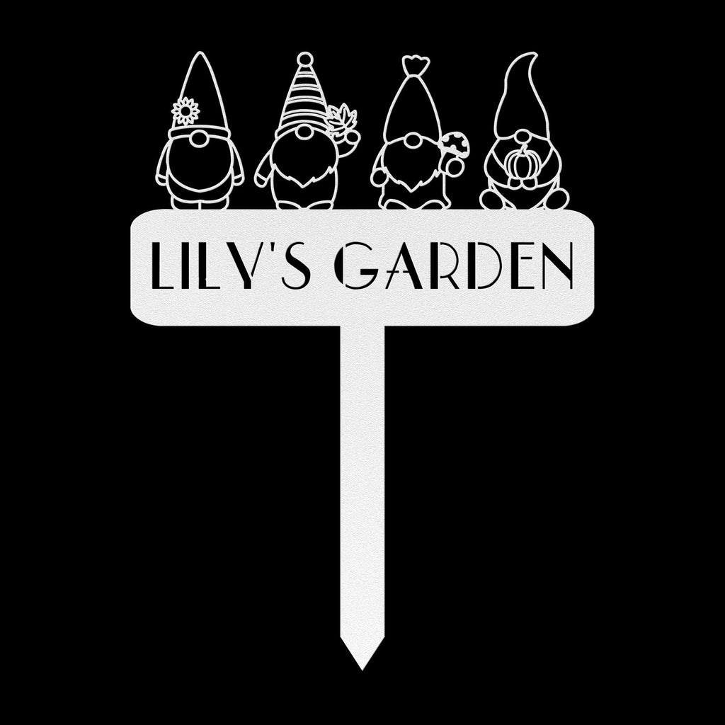 Custom Gnomes Garden Sign: Personalized Metal Garden Decor