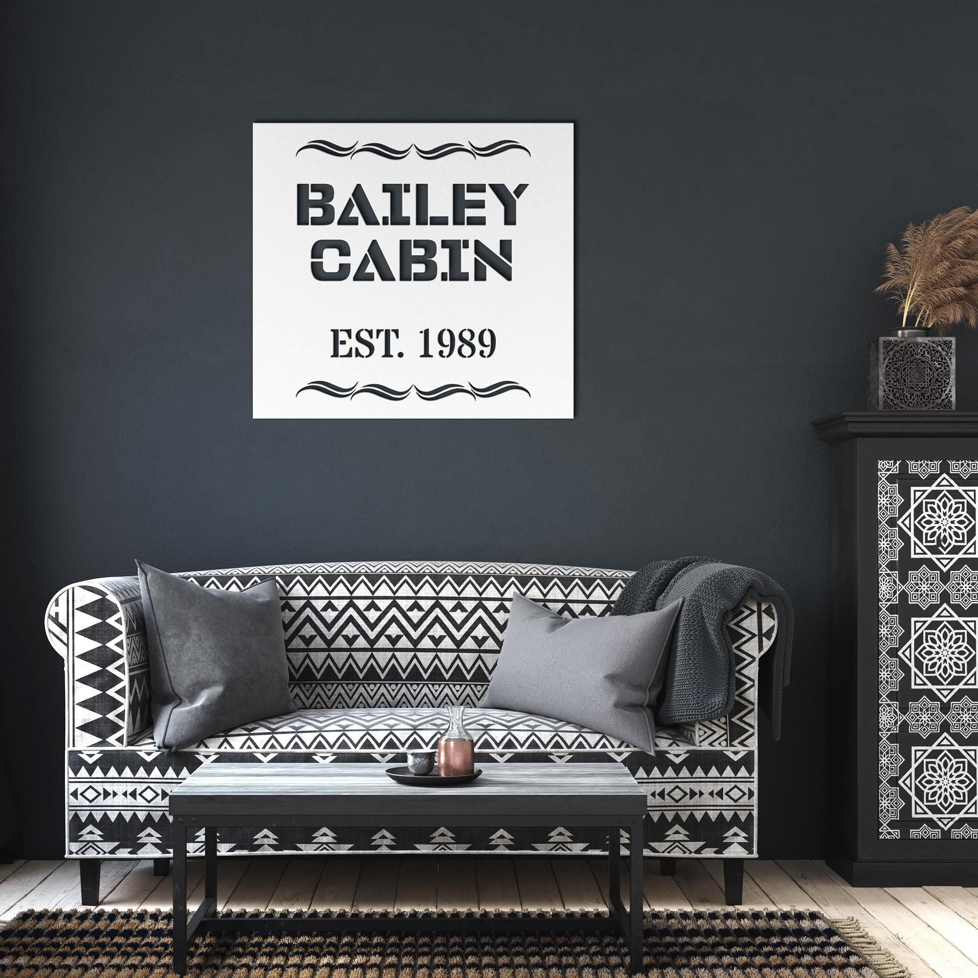 Family Metal Name Sign: Custom Steel Wall Art