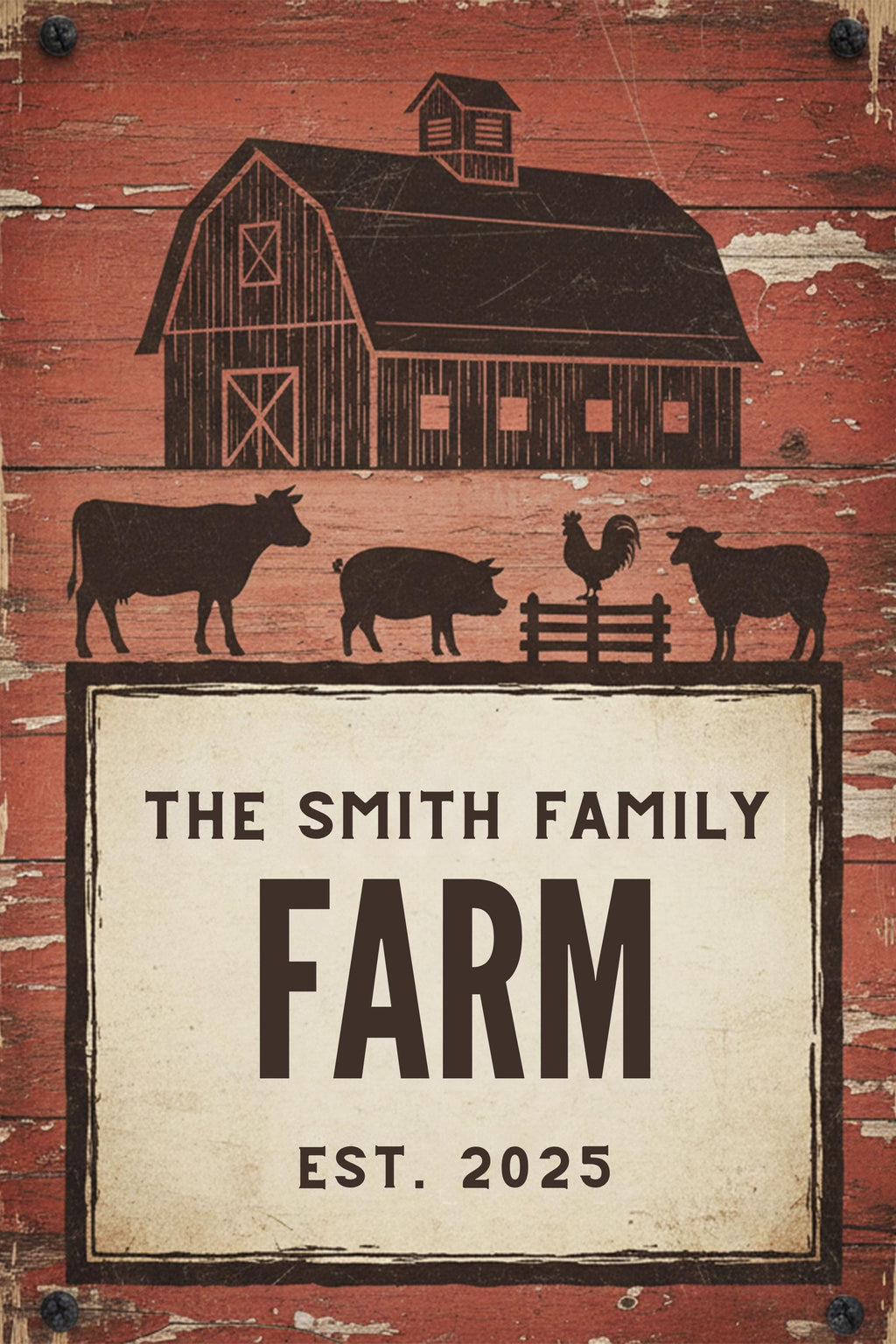 Personalized Farm Sign | Custom Metal Plaque - Rustic Barn Decor & Family Name Sign