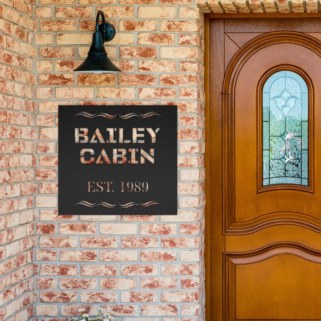 Family Metal Name Sign: Custom Steel Wall Art