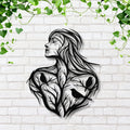 Tree of Life Woman Metal Wall Art | Boho Silhouette with Birds
