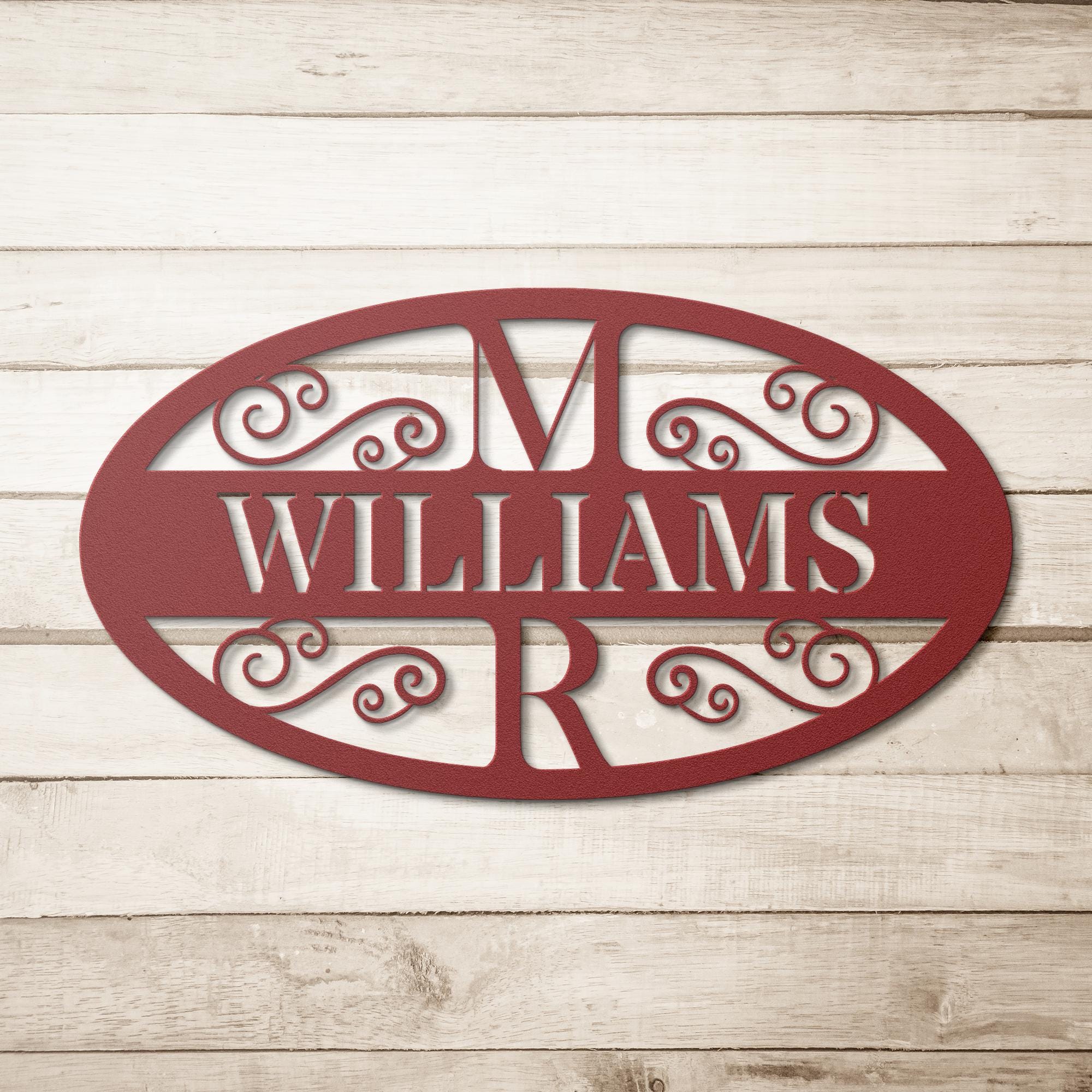 Custom Family Name Metal Sign - Oval Steel Wall Art